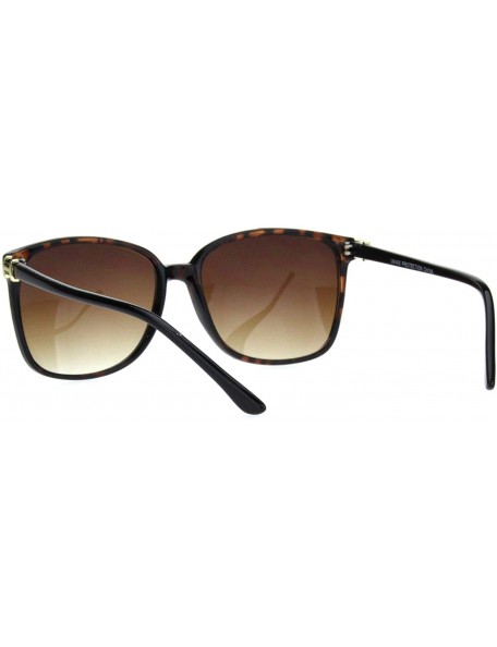 Rectangular Womens Elegant Rectangular Thin Plastic Boyfriend Sunglasses - Tortoise Brown - C418Q0CGGO6 $10.24