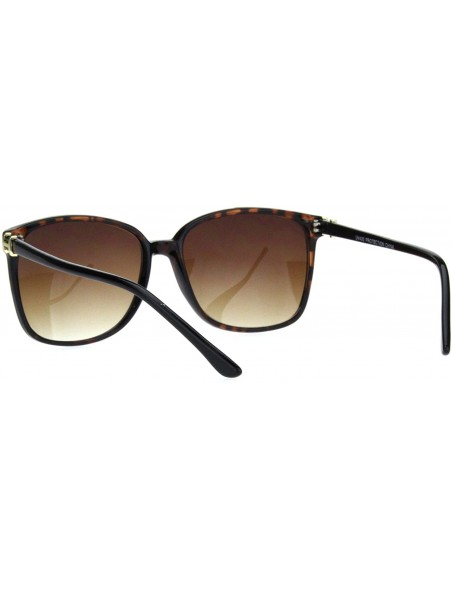Rectangular Womens Elegant Rectangular Thin Plastic Boyfriend Sunglasses - Tortoise Brown - C418Q0CGGO6 $10.24