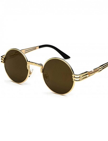 Oversized Fashion Round Eyeglasses Women Vintage Spring Glasses Legs Sunglasses Luxury Punk Lentes - C7 Gold Clear - CI198ZOD...