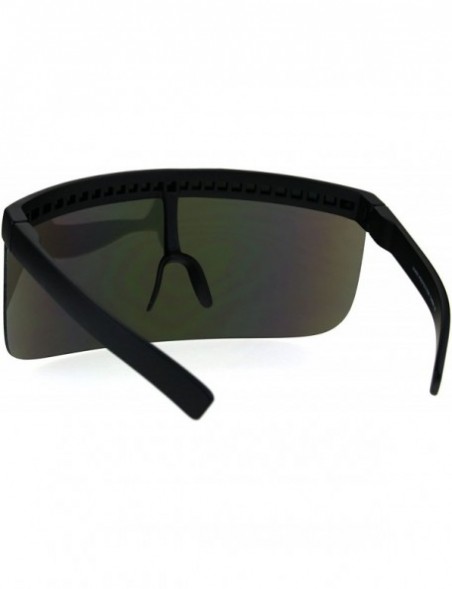 Shield Extra Oversize Visor Style Huge Mask Color Mirror Funky Sunglasses - Orange - CX184HK8SY4 $32.60
