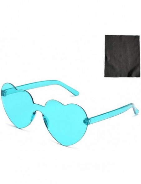 Square Heart Shaped Sunglasses for Women Transparent UV Protection Frameless Love Party Rimless Sunglasses Glasses - C91903NX...