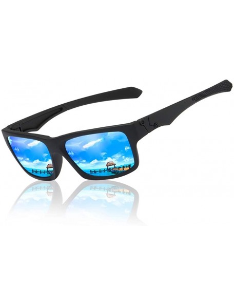 Sport Unisex Polarized Sunglasses Vintage Sun Glasses For Men/Women UV400 - Blue - CZ18Q62OCXZ $10.19