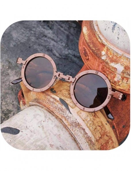 Oversized Classic Gothic Steampunk Sunglasses Round Metal Er Glasses Vintage UV400 Eyewear Shades - C5 Brown - CZ198AI0YO6 $2...