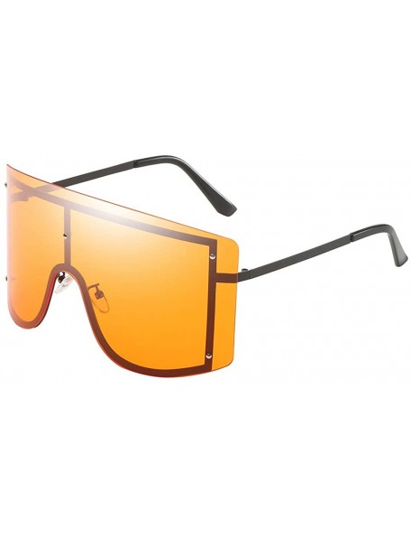 Square Super Oversized Sunglasses Unisex Flat Top Square Frame Shades Retro Style - C07 - C018UQ6L682 $16.14