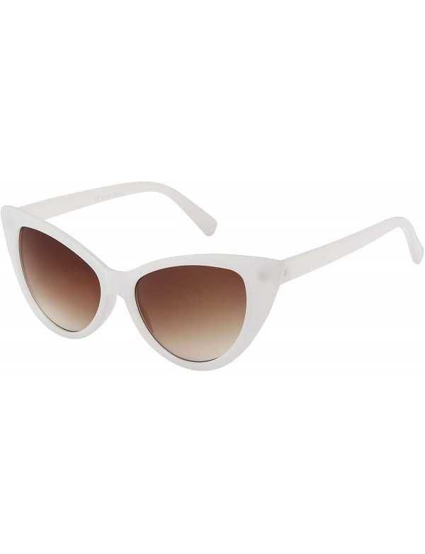 Oversized Sunglasses For Women Cat Eye Ladies Retro Vintage Designer Style UV400 Protection - White - C818D63ZH3G $10.42