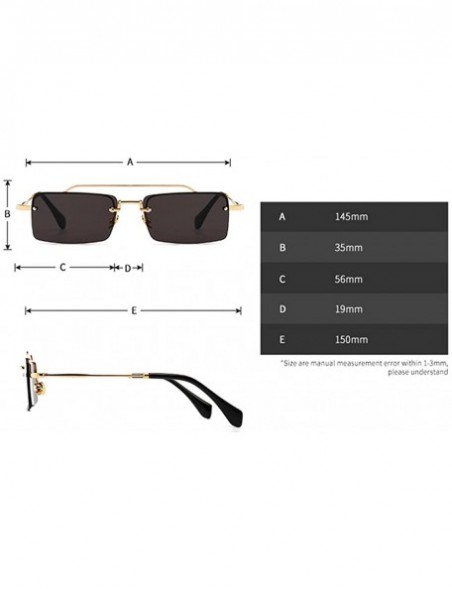 Rimless Tiny Sunglasses Rimless Men Summer Accessories Women Retro Sun Glasses Rectangle - Pink - CE18EH4KU3D $12.82