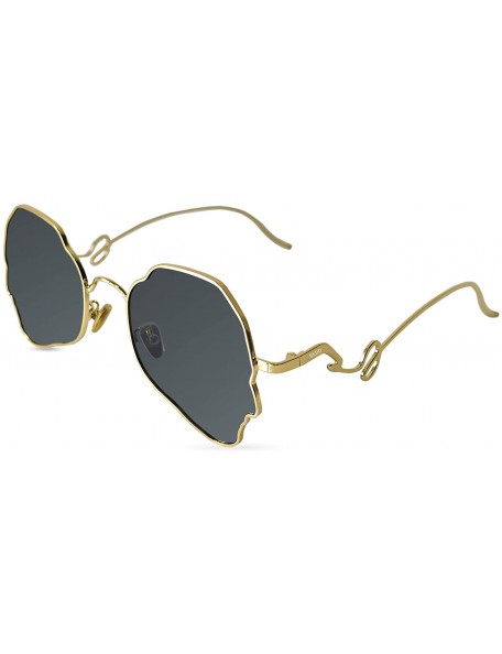 Aviator Sunglasses Lightweight Irregular Polarized - Gold Frame - CN18ALE9UAH $19.98
