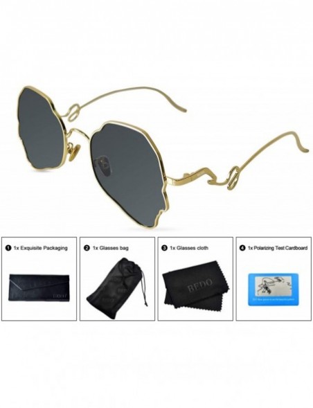 Aviator Sunglasses Lightweight Irregular Polarized - Gold Frame - CN18ALE9UAH $19.98