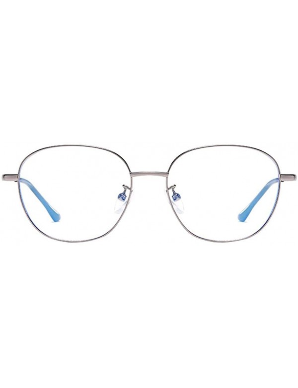 Rectangular Computer Reading Glasses Lighweight Metal Frame Blue Light Blocking Readers for Men Women Business Work - Gun - C...
