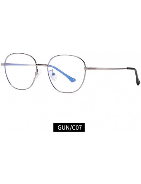 Rectangular Computer Reading Glasses Lighweight Metal Frame Blue Light Blocking Readers for Men Women Business Work - Gun - C...