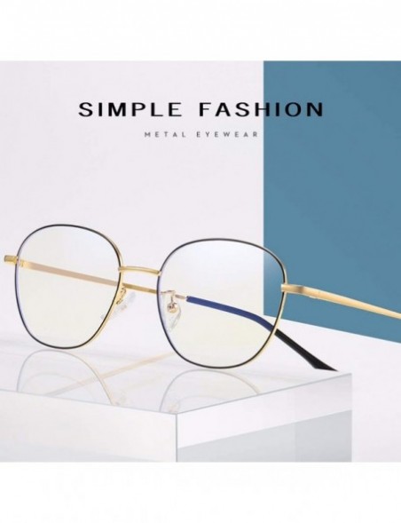 Rectangular Computer Reading Glasses Lighweight Metal Frame Blue Light Blocking Readers for Men Women Business Work - Gun - C...