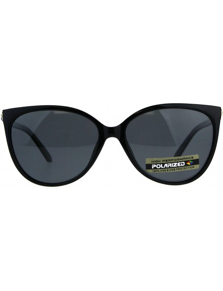 Butterfly Womens Polarized Lens Sunglasses Rhinestone Fashion Butterfly Frame - Black Blue Stone - CA18CXWL0ZX $12.05