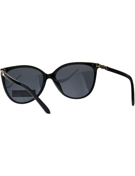 Butterfly Womens Polarized Lens Sunglasses Rhinestone Fashion Butterfly Frame - Black Blue Stone - CA18CXWL0ZX $12.05