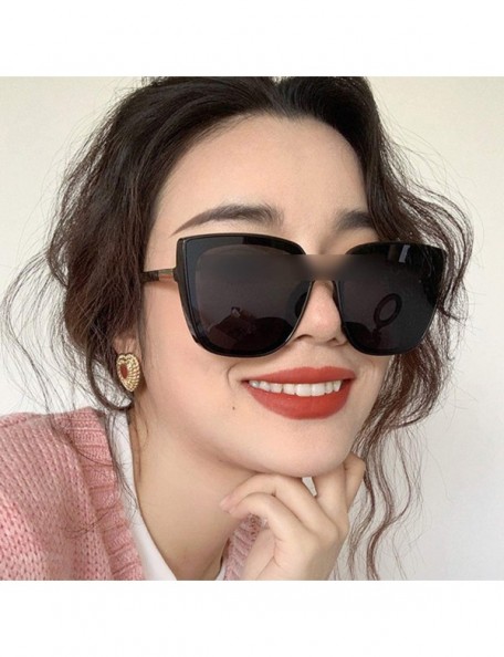 Square Cateye Designer Sunglasses Women 2019 Retro Square Glasses Women/Men Luxury Oculos De Sol - Black Silver - CH199COR6TZ...