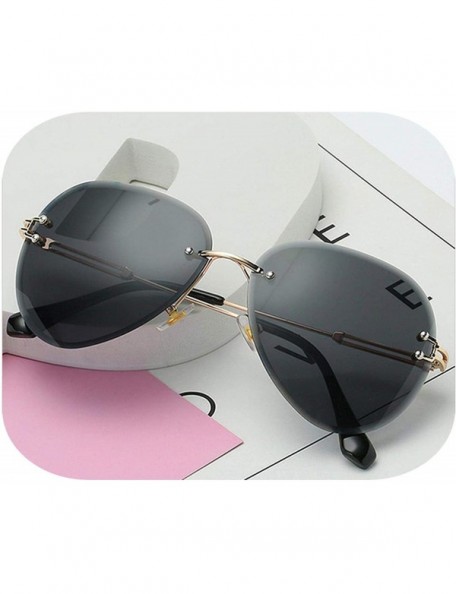 Round 2019 New Vintage RimlPilot Sunglasses Women Men Retro Cutting Lens Gradient Sun Glasses Female UV400 - Gold Black - C21...