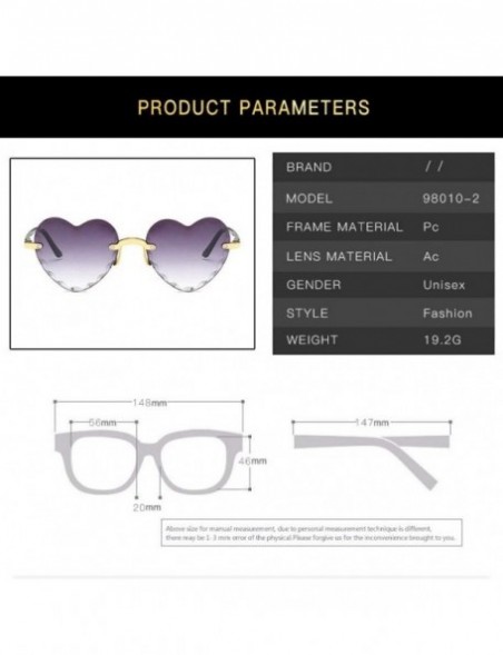 Rectangular Polarized Sunglasses Fashion Transparent Frameless - Gray-1 - C9190REQ9YH $9.72