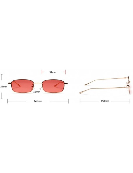 Rectangular Tiny Sunglasses Men Retro Small Rectangle Sun Glasses Women Summer 2018 UV400 - Yellow - CL18E5DNOTD $10.79