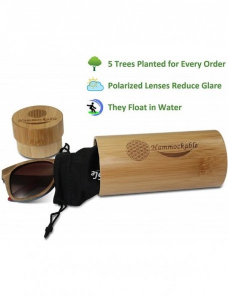 Square Handmade Maple Wood Sunglasses - Polarized UV400 Lenses in a Wooden Wayfarer that Floats! - CM17YAGRNRU $50.25