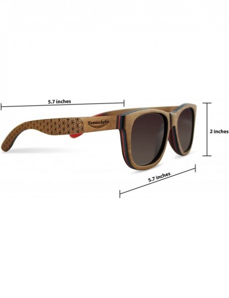 Square Handmade Maple Wood Sunglasses - Polarized UV400 Lenses in a Wooden Wayfarer that Floats! - CM17YAGRNRU $50.25