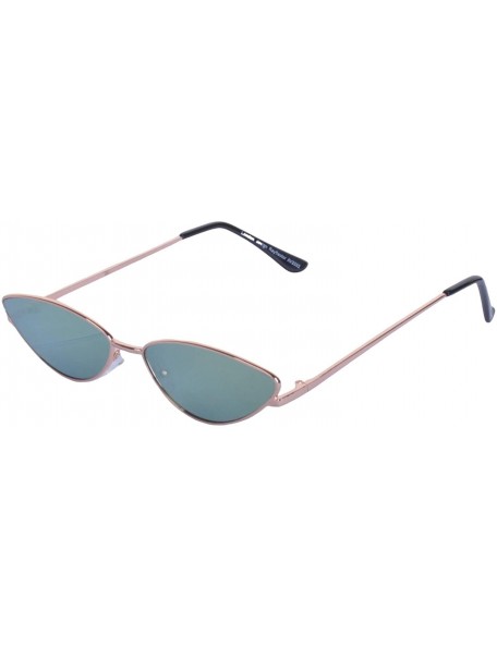 Cat Eye Micro Metal Cat Eye Sunglasses - Rose Gold - CA199U7L9IN $16.29