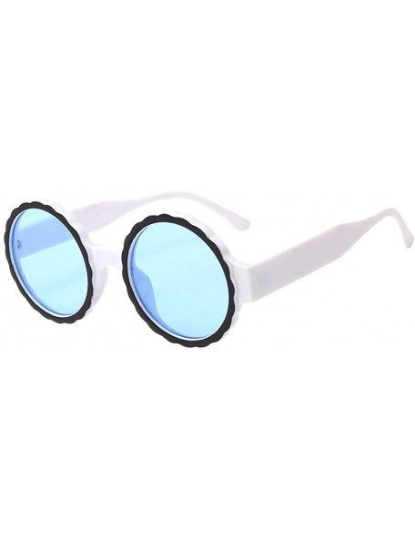 Oversized Fashion Frame Sunglasses - GorNorriss Men's and women's Fashion Round Frame Mask Frill Light Sunglasses - C718QIAC7...
