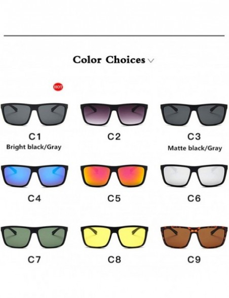 Square Fashion Sunglasses Men Square Sun Glasses Er UV400 Protection Shades Oculos De Sol Hombre Driver - C2 - CX198AHIQYY $3...