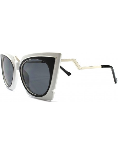 Cat Eye Transparent Frame Lens Stylish Womens Classic Vintage Cat Eye Sunglasses - White - CF1892G4U4W $13.79