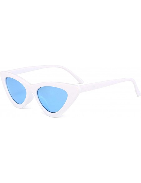 Shield Sunglasses Triangle Vintage Glasses Female - Wblue - C918STXC8IM $12.40