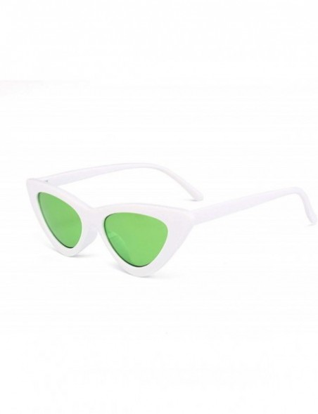 Shield Sunglasses Triangle Vintage Glasses Female - Wblue - C918STXC8IM $12.40