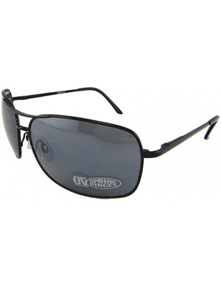 Aviator New Promotional Budget Rectangular Metal Aviator Sunglasses With Spring Temple - Black - C611F4FSY5B $8.18