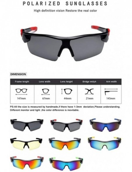 Sport Polarized Sunglasses bicycle glasses- Sports UV400 Protection TR90 Frame Baseball Running Hiking Fishing Driving - C418...
