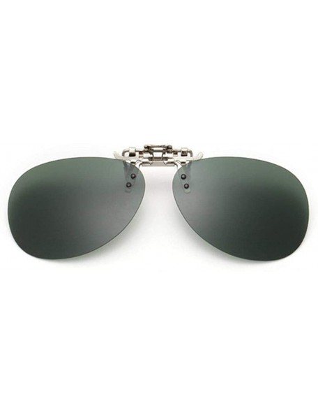 Goggle Pilot Polarized Clip On Sunglasses Men Women Night Vision Goggles Glasses Black - Yellow Green - CH18XE9DWAD $9.14