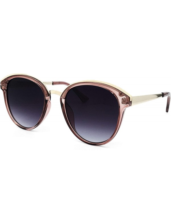 Aviator 652 Premium Women Man Brand Designer Round Oval Style Mirrored Fashion Aviator Sunglasses652 - Pink Black - C318H5KYS...