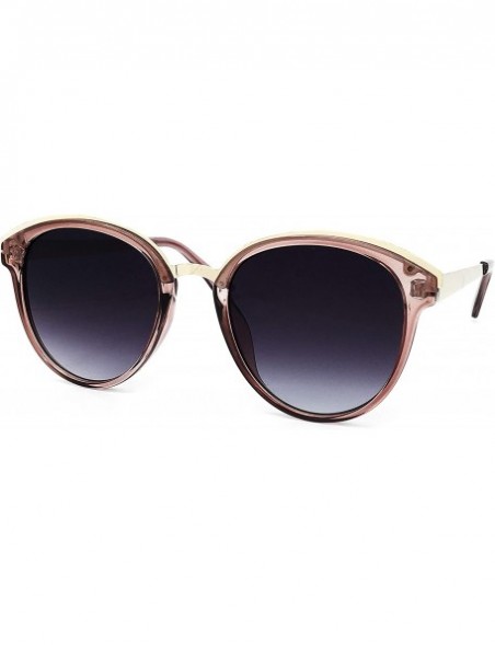 Aviator 652 Premium Women Man Brand Designer Round Oval Style Mirrored Fashion Aviator Sunglasses652 - Pink Black - C318H5KYS...