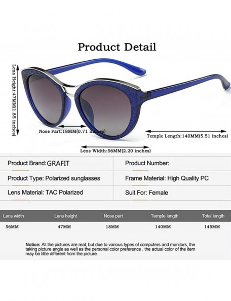 Cat Eye Cat-Eye Shades Classic Polarized Sunglasses Ultra Thin 100% UV Protection 400 for Women & Girls - Blue - CB18WLL9ISZ ...