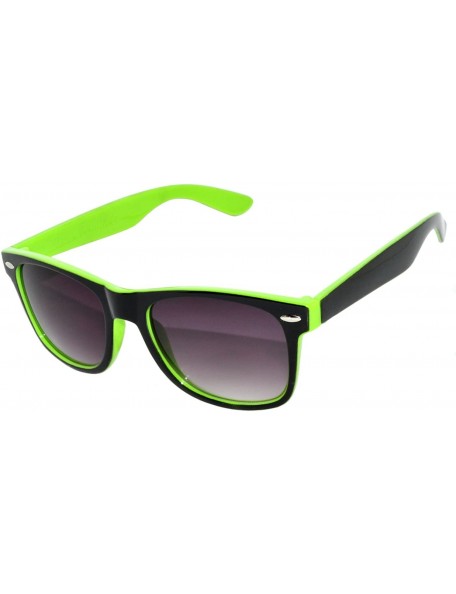 Wayfarer New Fashion Vintage Two - Tone colored frame Smoke Lens Sunglasses Retro 80's - Green - C012280QY4R $7.70