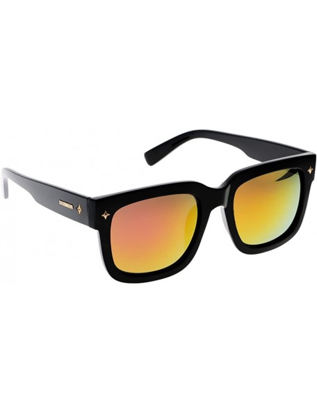 Sport Outdoor Sport Fashion Unisex Vintage Retro Cycling Sunglasses Black-Silver - Black-red - C718AQSR0X0 $15.48