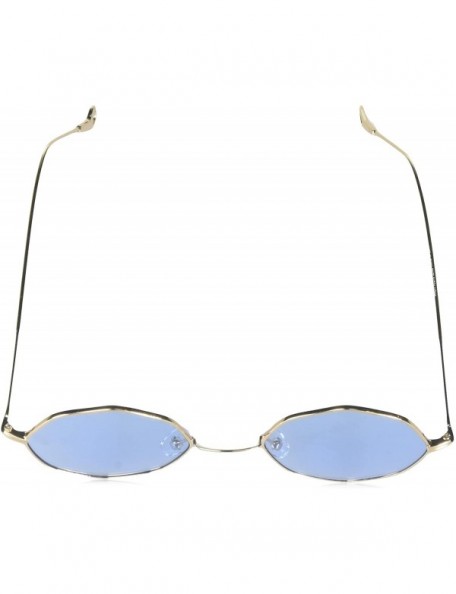 Round Memory Lane Round Sunglasses - Gold/Blue - C018WE5KRKA $18.59