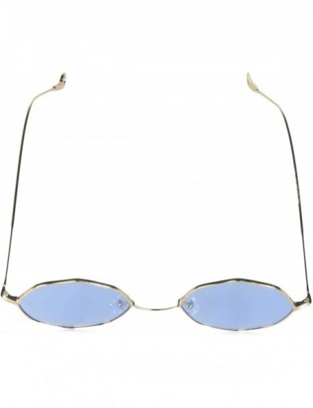 Round Memory Lane Round Sunglasses - Gold/Blue - C018WE5KRKA $18.59