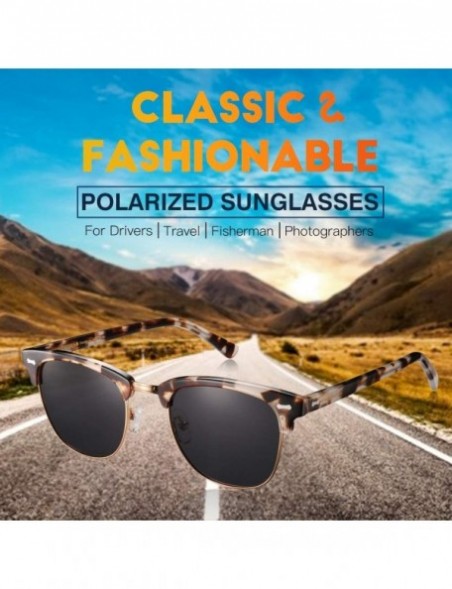 Wayfarer Vintage Polarized Sunglasses Protection - White Tortoise Frame/ Grey Lens - C618AZN9YM0 $19.24