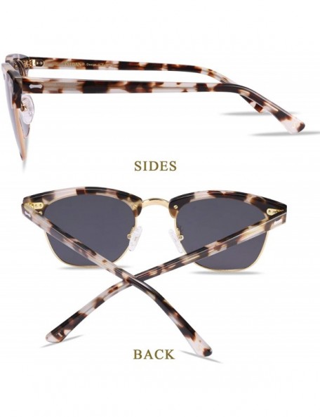 Wayfarer Vintage Polarized Sunglasses Protection - White Tortoise Frame/ Grey Lens - C618AZN9YM0 $19.24