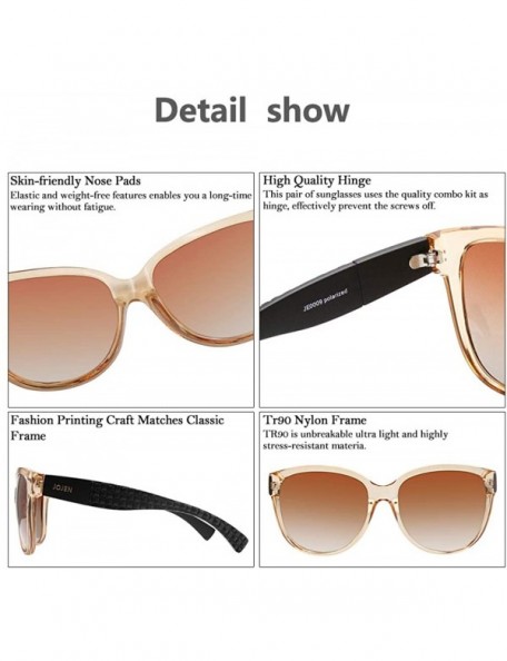 Cat Eye Polarized Fashion Sunglasses for Women's Cat Eye Retro Ultra Light Lens TR90 Frame JE003 - CZ18HGRZHM4 $18.97