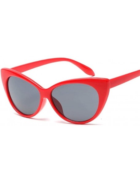 Cat Eye Cat Eye Sunglasses Women Retro Female Sun Glasses Female UV400 - Red Gray - CK198XNT8UC $8.32