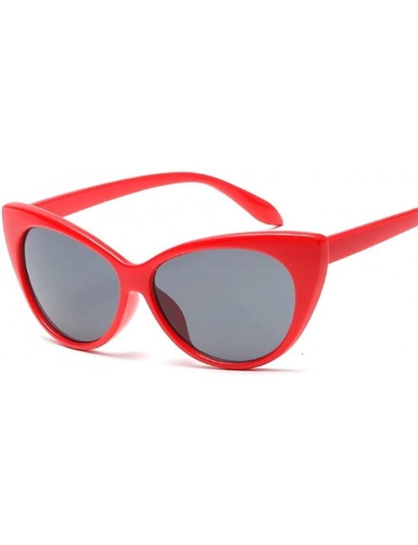 Cat Eye Cat Eye Sunglasses Women Retro Female Sun Glasses Female UV400 - Red Gray - CK198XNT8UC $8.32