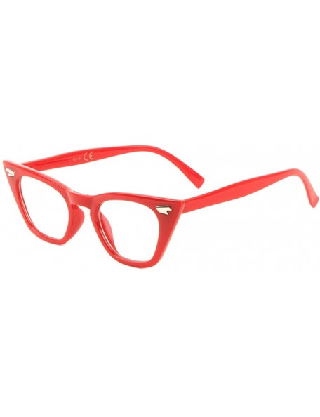 Cat Eye Sharp Cat Eye Square Clear Lens Sunglasses - Red - CV1987H87KR $13.13