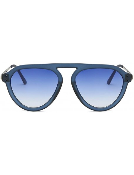 Oversized Big Width Vintage Sunglasses GorNorriss - Blue Lens/Blue Frame - C218QLXE8KY $8.09