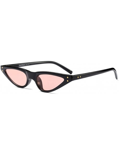 Cat Eye Small Cat Eye Sunglasses Women Vintage Sunglasses Triangle Retro Leopard Frame Eyewear - C5 - CX18THDW7EC $39.65