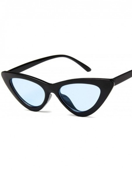 Oval New Retro Fashion Sunglasses Women Er Vintage Cat Eye Black White Sun Glasses Female Lady UV400 Oculos - CW198AIE0KY $29.13