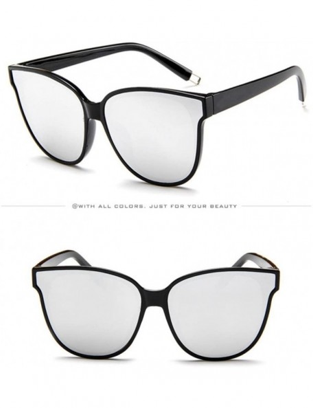 Oversized Classic Sunglasses Oversized Reflective - A - CR199SEDWHC $9.04