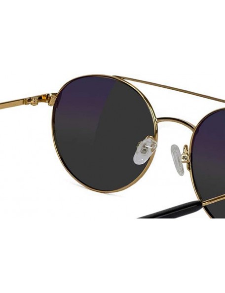 Round Crowder Signature Premium Plus Polarized Sunglasses Gold Frame - CA18OKEM50M $48.72